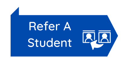 "Refer a Student" with icon of two people and arrow pointing to one.